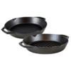 Lodge 2-Piece Dual Handle Cast Iron Grilling Set