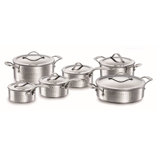 Lagostina - Legacy Hammered 5-Ply 12 Piece Cookware Set
