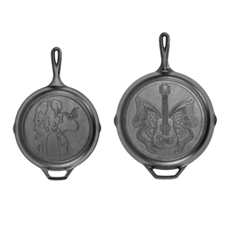 Lodge 10.25-Inch I Will Always Love You  & 12-inch Love is Like a Butterfly Dolly Parton Cast Iron Skillet Set
