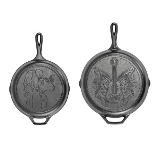Lodge 10.25-Inch I Will Always Love You  & 12-inch Love is Like a Butterfly Dolly Parton Cast Iron Skillet Set
