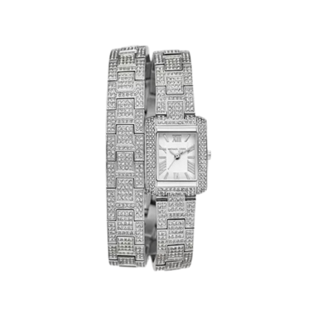 Michael Kors Emery Pavé Silver-Tone Wrap Watch