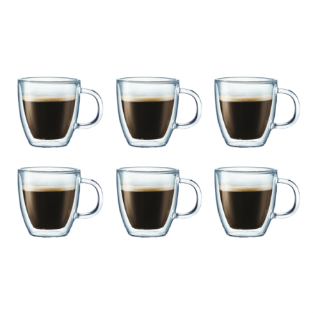 Bodum Bistro 6-Piece 10 oz Double Wall Glass Mug