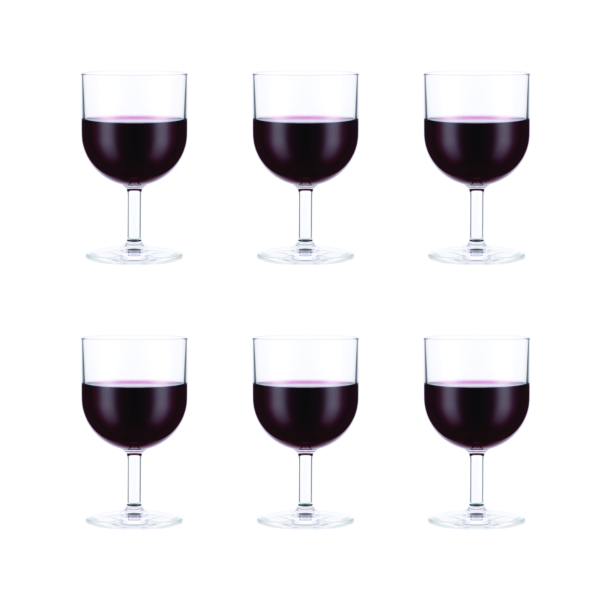 Bodum Oktett 6-Pack 8 oz Shatterproof Red Wine Glasses