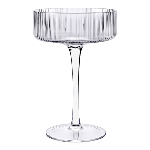 Brilliant 4-Piece Ribbed Cocktail Coupe Glass