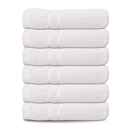 Cuddle Down Portofino Set of 6 Hand Towels - White