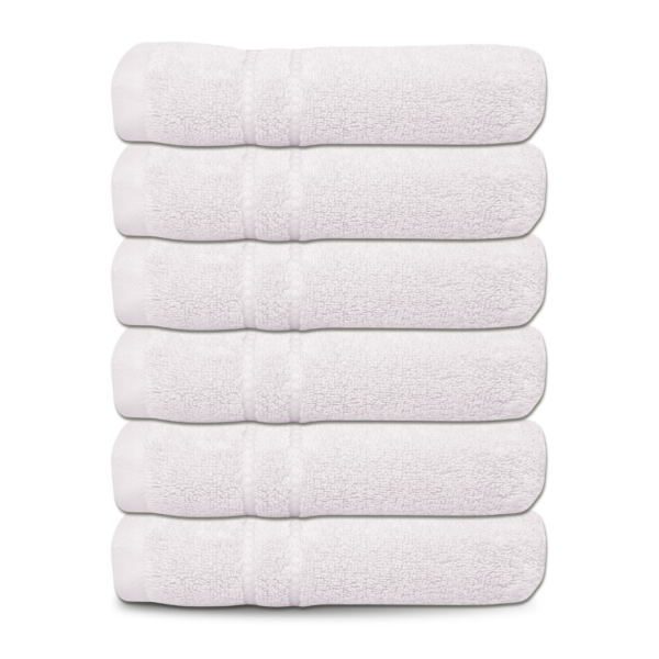 Cuddle Down Portofino Set of 6 Hand Towels - White