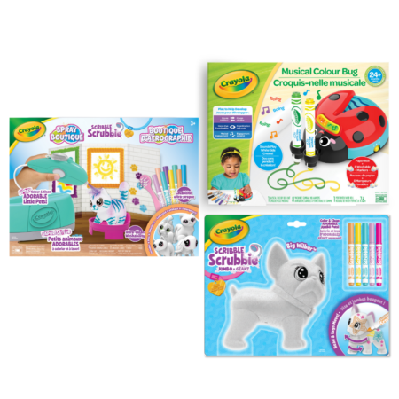 Crayola Young Kids Musical Doodle Bug & Scribble Scrubbie Pet Bundle