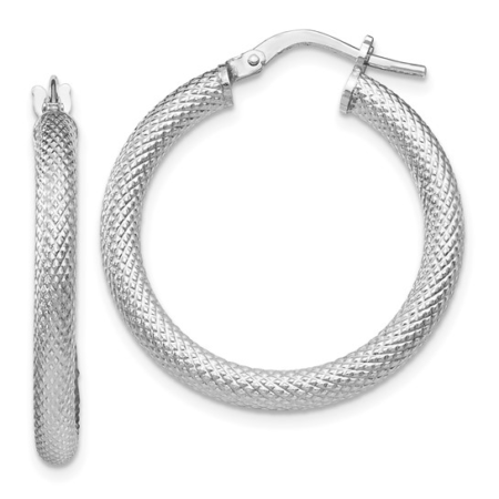 Karing Sterling Silver Textured Hoop Earrings