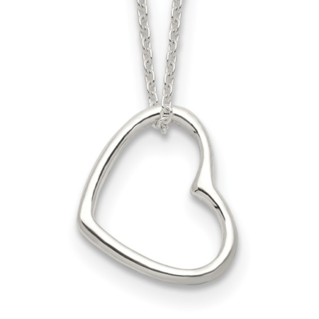 Karing Sterling Silver Floating Heart Pendant Necklace