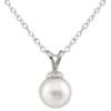 Karing Sterling Silver 17'' Necklace with Silver Pearl Pendant