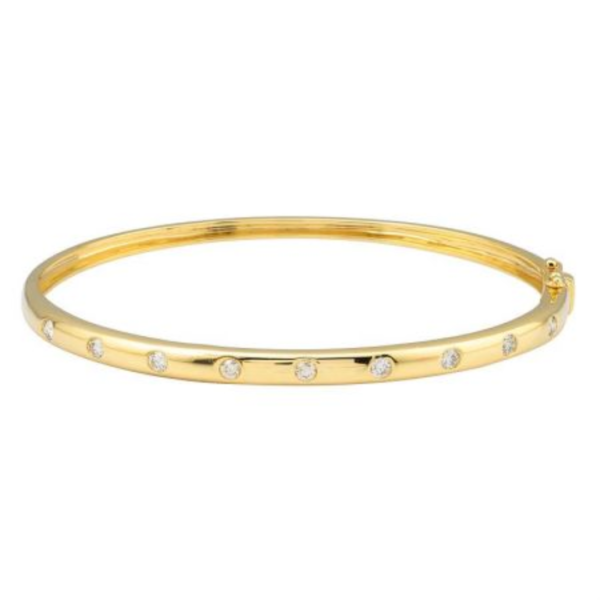 Hemsleys Collection 14K Yellow Gold Diamond Gypsy Set Bangle