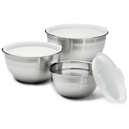 Cuisinart 3-Piece Stainless Steel Mixing Bowls with Lids