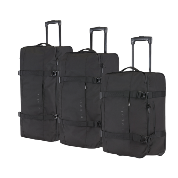 Bugatti Denver 3 Piece Duffle on Wheels in Black