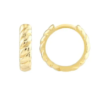Hemsleys Collection 14K Yellow Gold Polish Ribbed Huggy Earrings