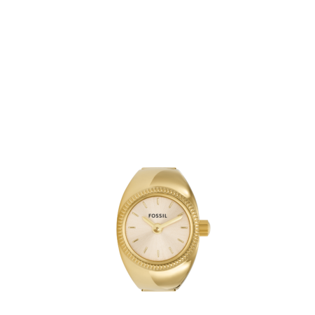 Fossil Women's Stainless Steel Two-Hand Gold-Tone Ring Watch