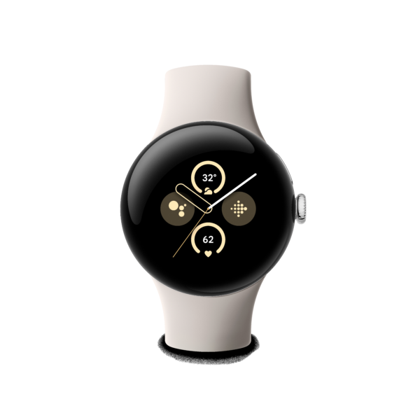 Google Pixel Watch 2 - silver with white band
