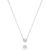 Hemsleys Collection 14K White Gold Round Diamond Bezel Set Necklace