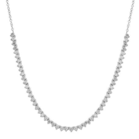 Hemsleys Collection 14K White Gold Diamond Tennis Choker Necklace