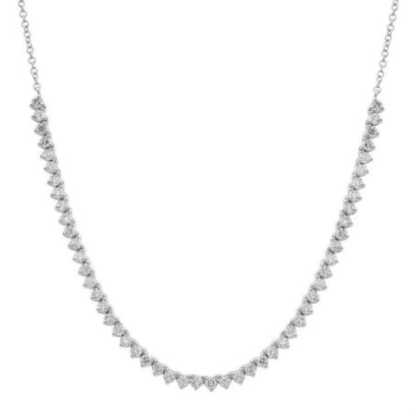 Hemsleys Collection 14K White Gold Diamond Tennis Choker Necklace