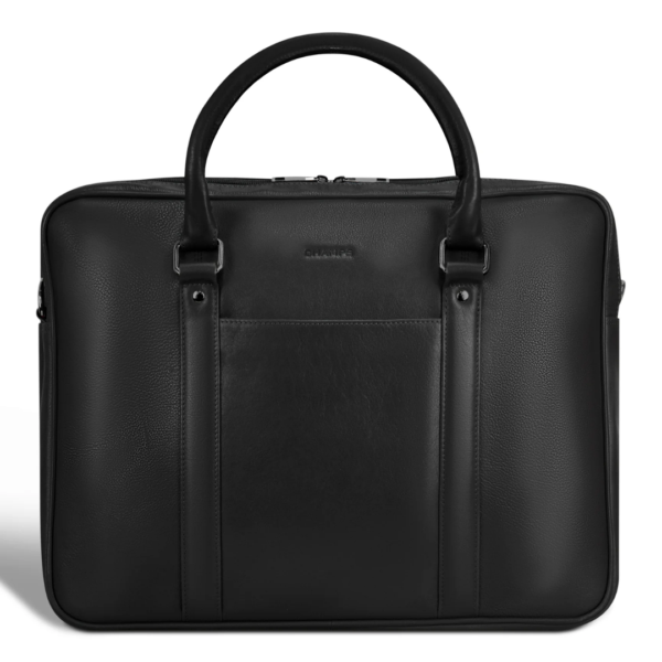 Champs Onyx Collection Leather Briefcase in Black