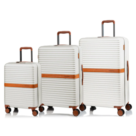 Champs Vintage II Collection 3-Piece Hardside Luggage Set in Ivory