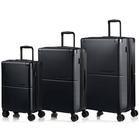 CHAMPS Earth Collection 3Piece Hardside Luggage Set in Black