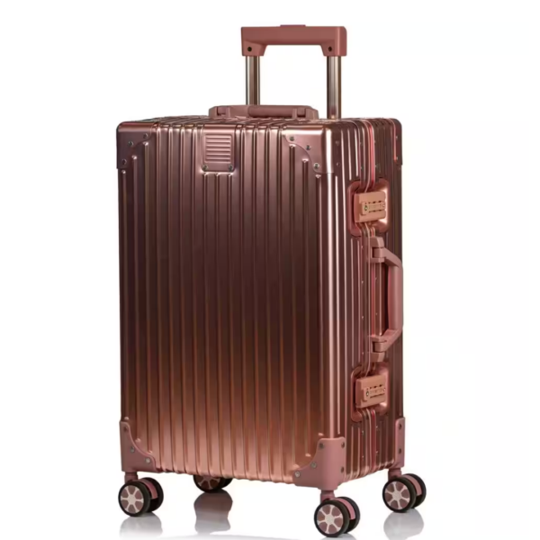 Champs Elite Collection Hardside Aluminum Carry-On in Rose Gold