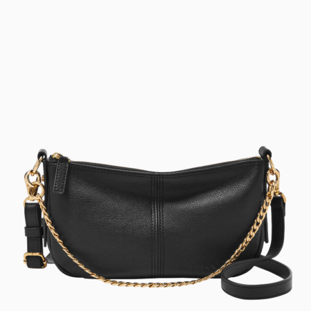 Fossil Jolie Leather Baguette Bag in Black