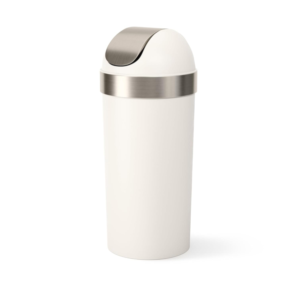 Umbra Venti 16-Gallon Trash Can With Swing Top Lid - Sand