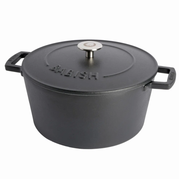 Babish 6qt. Non-Stick Cast Iron Round Dutch Oven - Black
