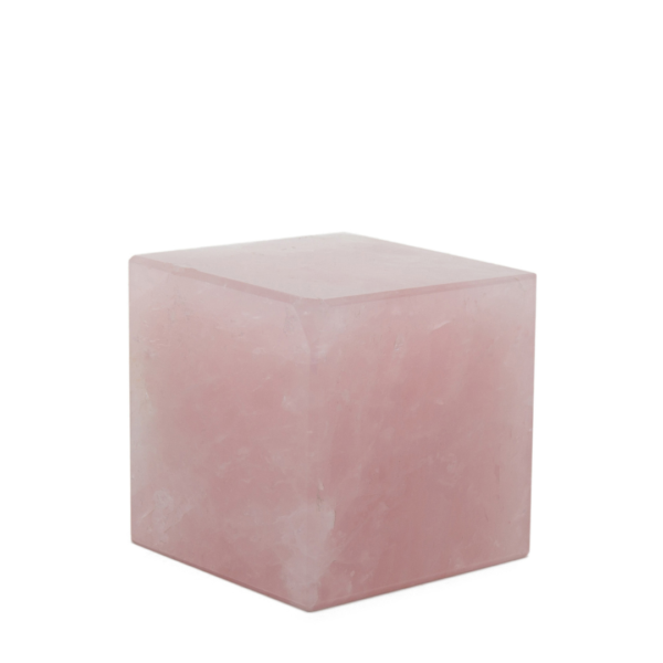 B, Halfmoon Cube Crystal Small - Rose Quartz
