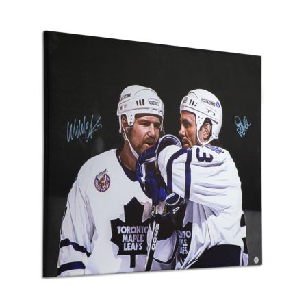AJ Sports Wendel Clark & Doug Gilmour Dual Signed Toronto Hockey Portrait