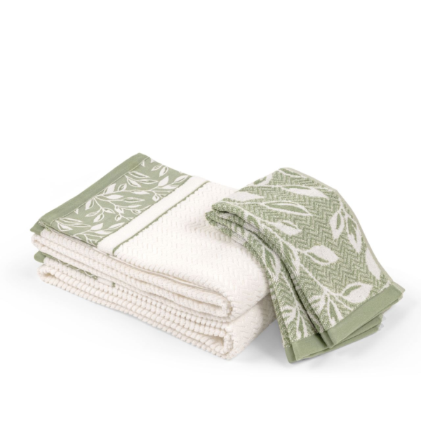 Talesma LASA Home Flower 4 Piece Towel Set - Green