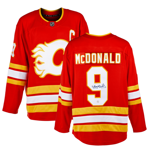 AJ Sports Lannyy McDonald Autographed Calgary Flames Fanatics Jersey