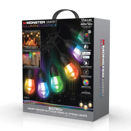 Monster Bistro Plus Smart Multicolour/Multi-Zone Led Patio String Light Set