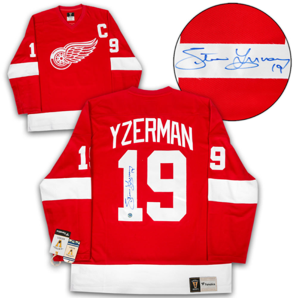 AJ Sports Steve Yzerman Detroit Red Wings Signed Retro Fanatics Jersey
